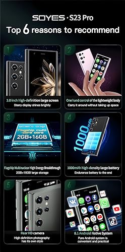 Mini Smartphone 3.0 Inch Android 8.1 Dual SIM Touch Screen 2GB RAM 16GB J608