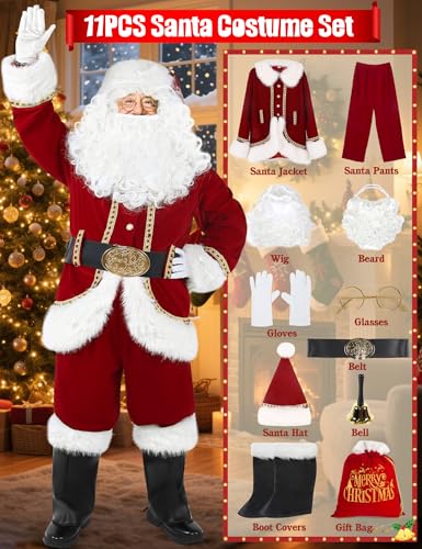 Men's Deluxe Red Santa Claus Costume Set P74887