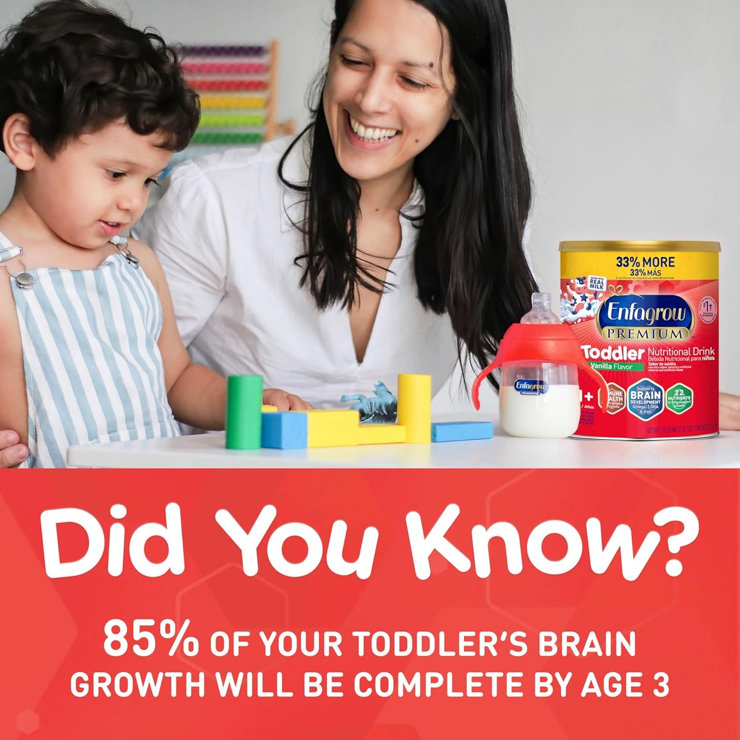 Toddler Nutritional Drink, Natural Vanilla, Powder Can, 32 Oz B8056