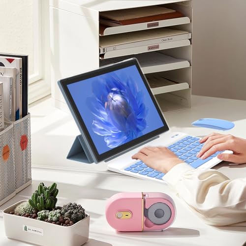 Tablet 10.1 inch Android 14 with Keyboard Case, Mouse, Stylus, 8GB+64GB, HD Touch Screen, Dual Camera, Wi-Fi, Blue W566112