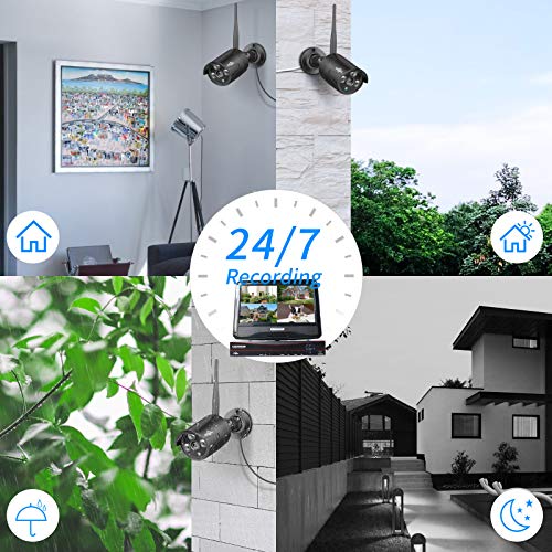 Wireless Security Camera System, 4K NVR, 4Pcs 3MP Night Vision WiFi Cameras D47166