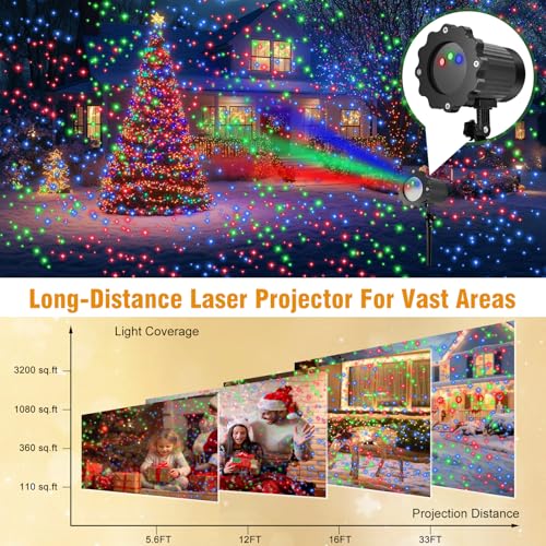 Christmas Laser Lights Projector with RGB Star Show for Indoor Outdoor Decor V477352