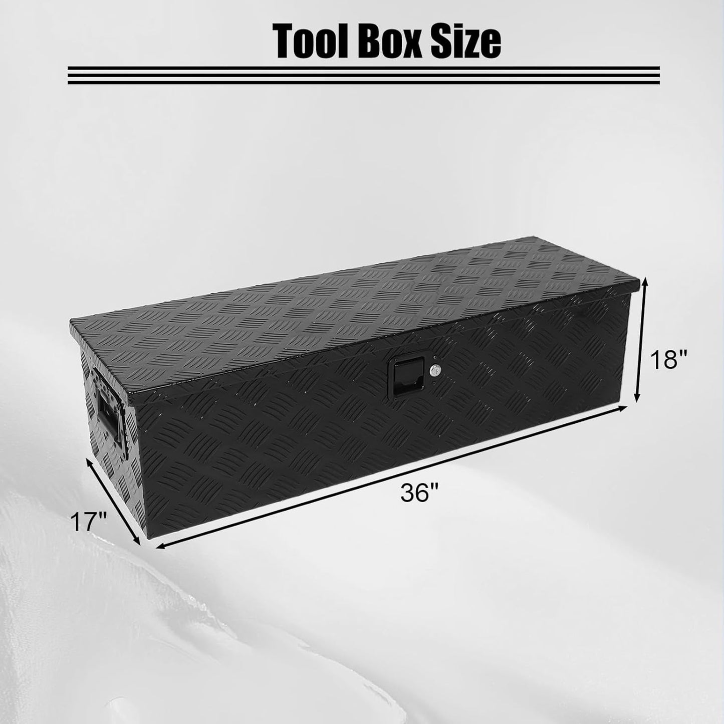 Heavy Duty Aluminum Pickup Truck Bed Toolbox with Lock and Keys I69514