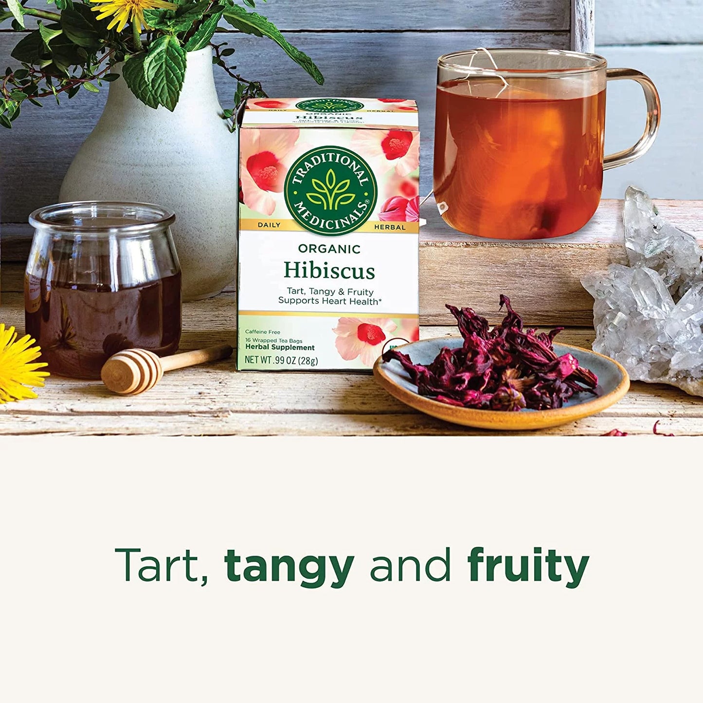 Organic Hibiscus Herbal Tea 16 Tea Bags, Pack of 3 Z983