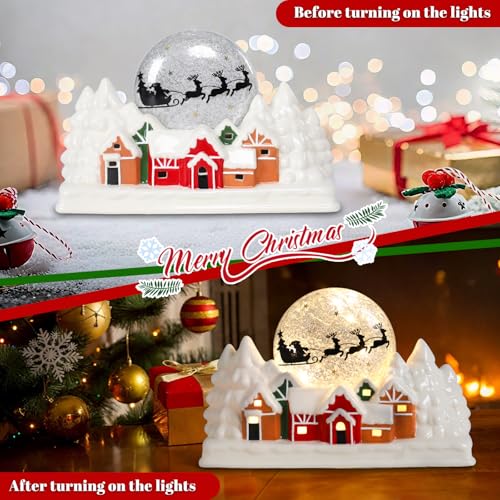 Ceramic Christmas Houses with Warm LED Light S1149