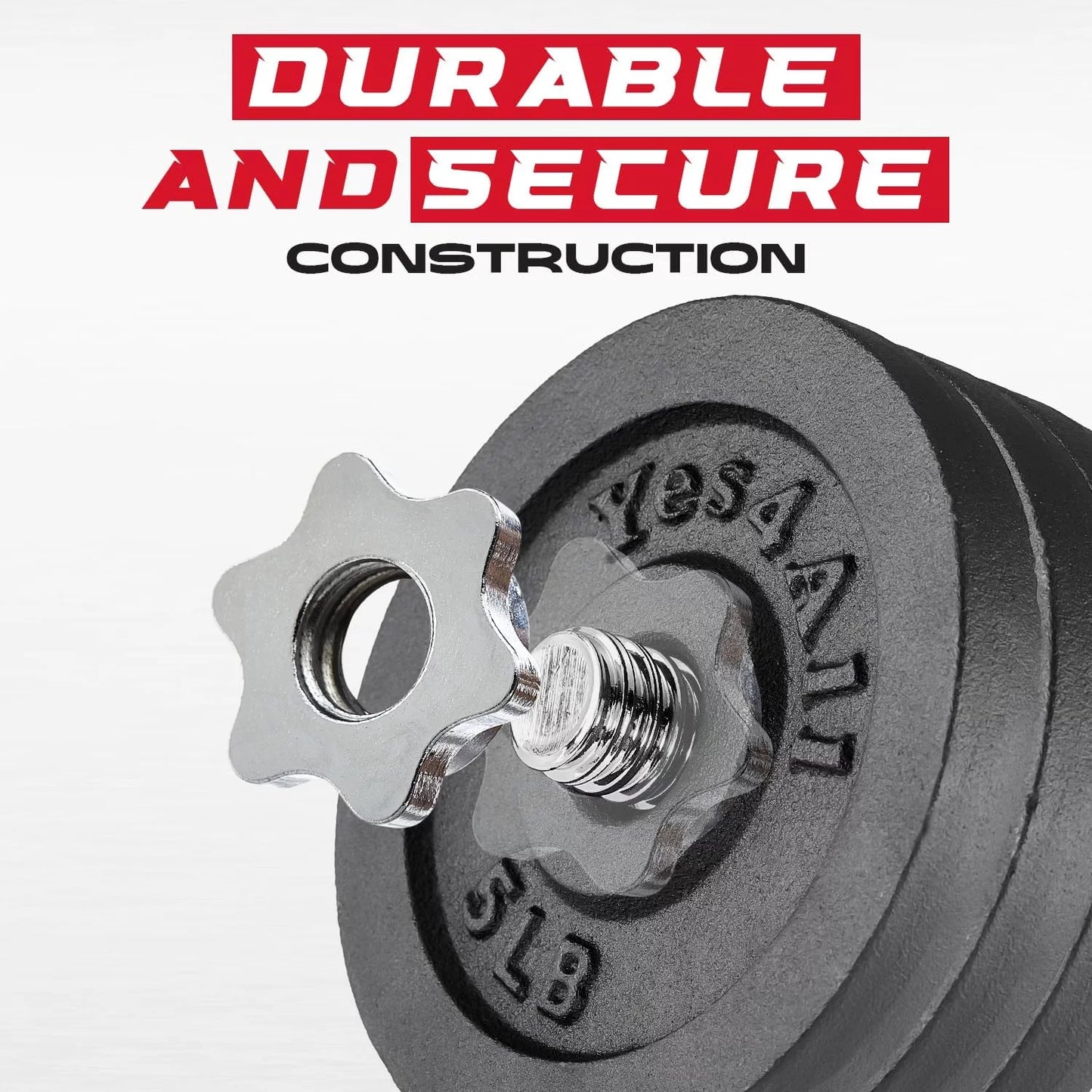 Adjustable Dumbbell Set 105 lbs, Cast Iron Pair for Home Gym K9857