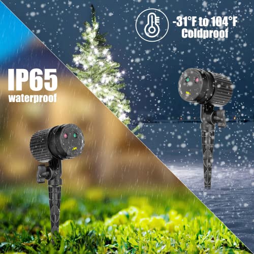 Christmas Projector Lights Outdoor Red Green Starry Waterproof Plug in T272869
