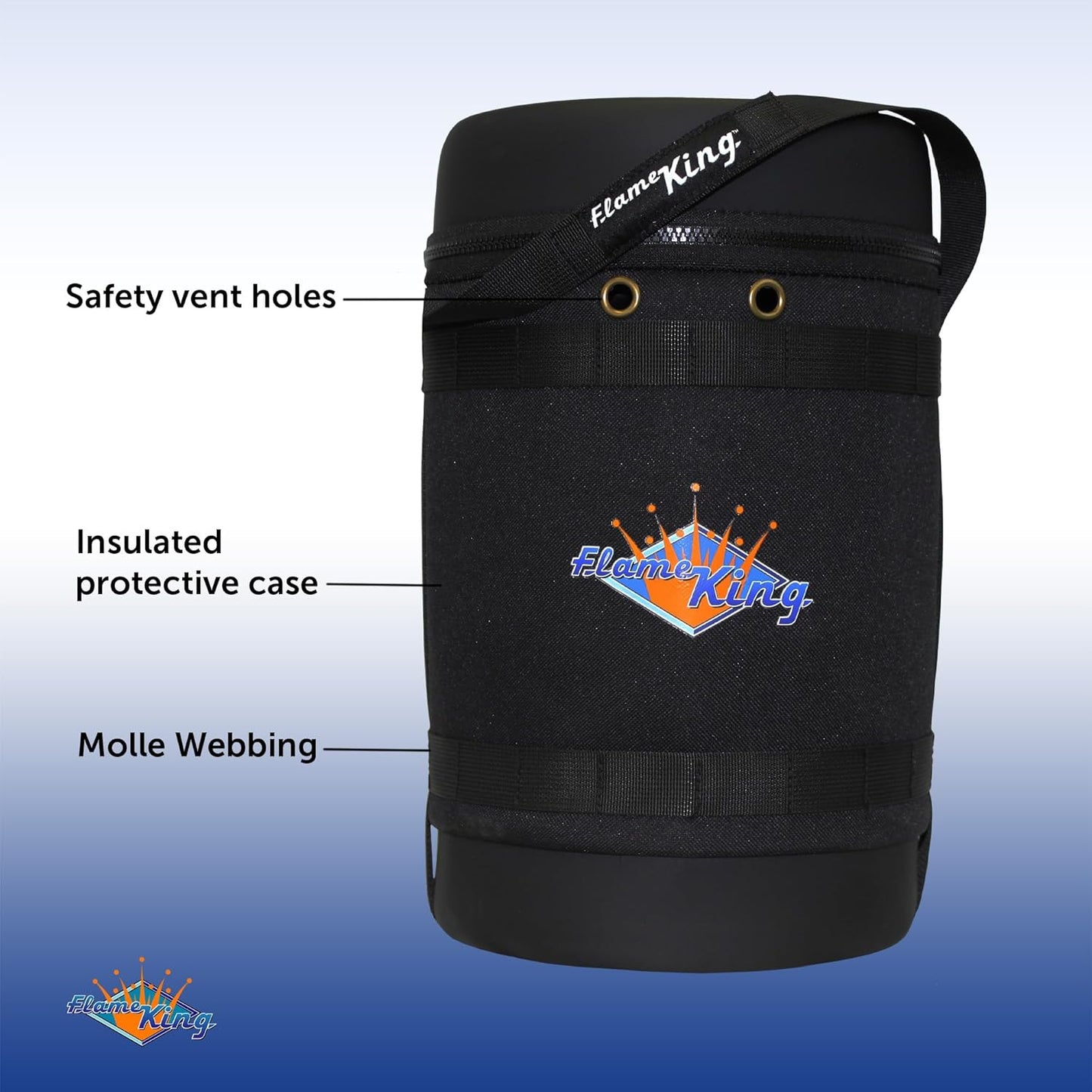 Insulated Protective Carry Case for 5LB Propane Tank, Black O79403