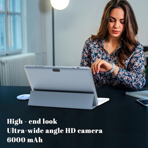 Tablet 10.1 inch Android 14 with Keyboard Case, Mouse, Stylus, 8GB+64GB, HD Touch Screen, Dual Camera, Wi-Fi, Blue W566112