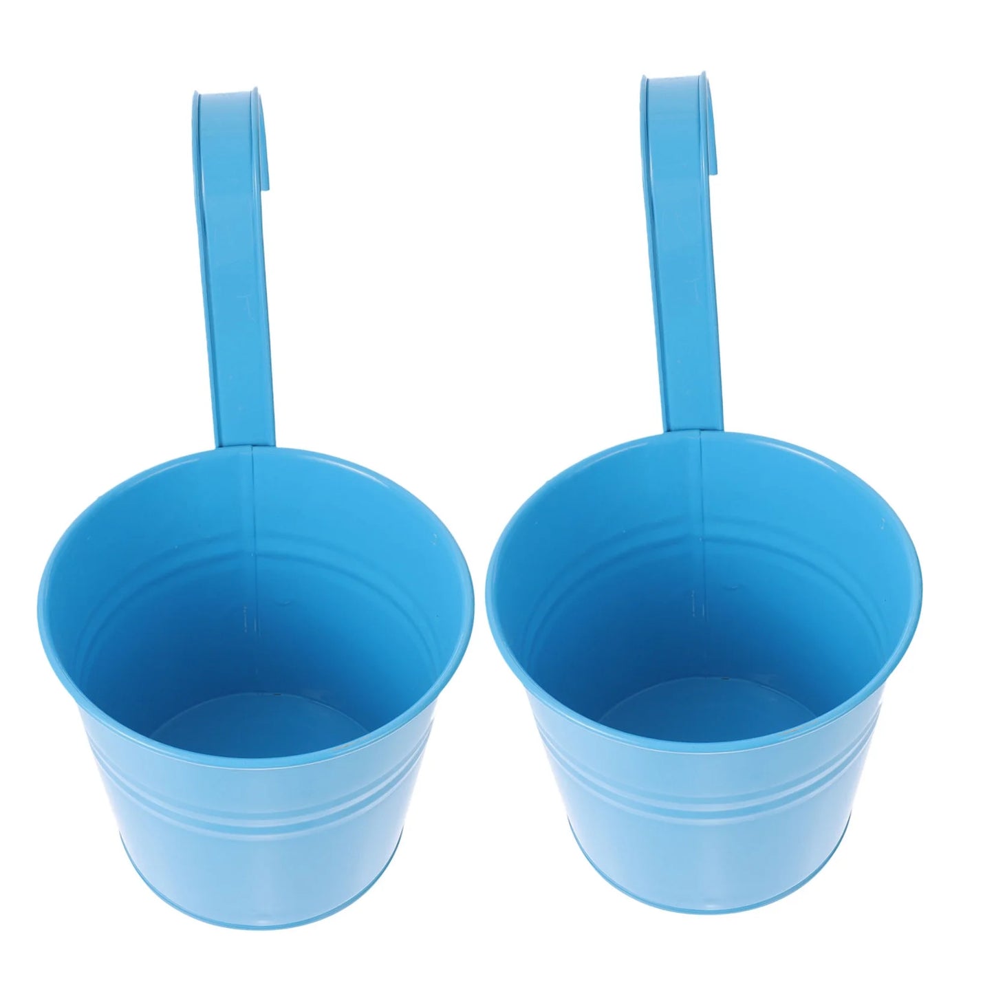 Vintage Hanging Flower Pots Plant Bucket Tinplate Planters G369834