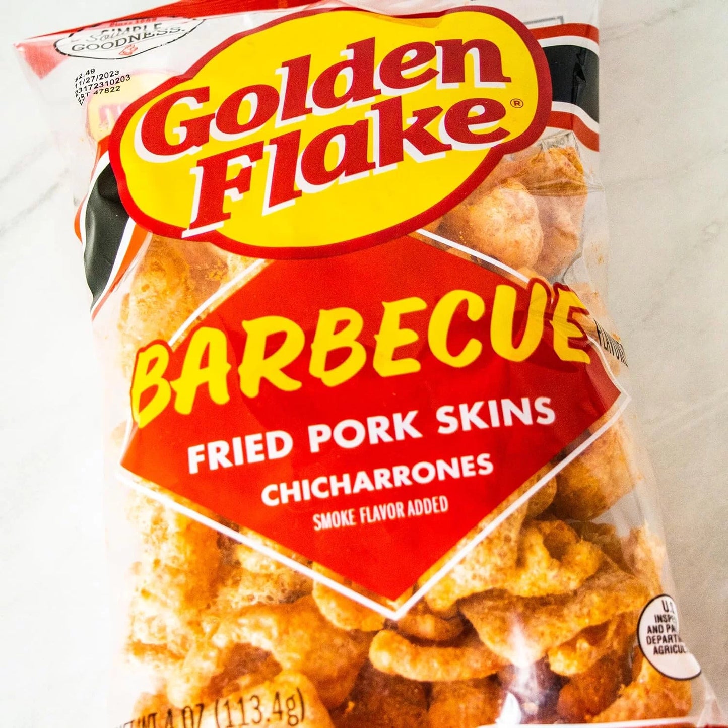 BBQ Pork Rinds - Crispy Fried Pork Skins - 4 Bags G624053