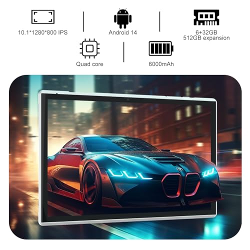 10 inch Android Tablet, 6GB RAM, 32GB ROM, WiFi 6, IPS Screen B37979