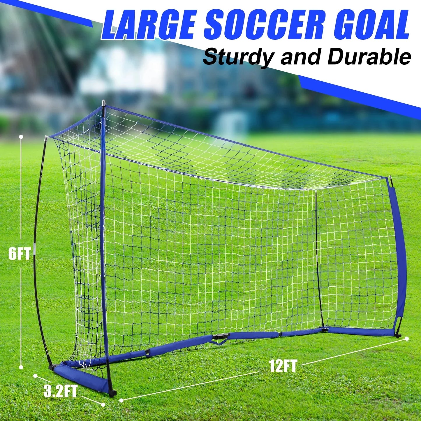 Portable Soccer Goal 12 ft x 6 ft for Backyard Training S15988