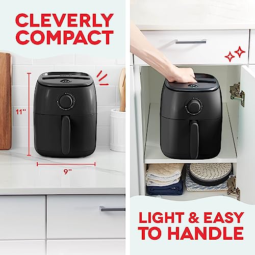 Electric Air Fryer Oven, 2.6 Qt., Grey, Compact, Auto Shut Off, 1000-Watt L764