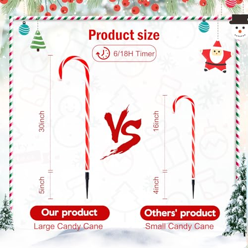 Solar Candy Cane Lights Outdoor Pathway, 8 Modes LED Christmas Decorations G8051