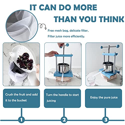 Cheese Tincture Fruit Wine Manual Press 2 Litre Stainless Steel B424