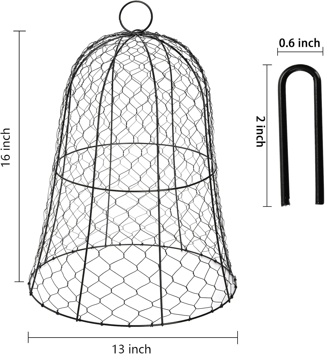 Garden Chicken Wire Cloche, 16x13 Inches Black Dome Plant Protector Cover Z132
