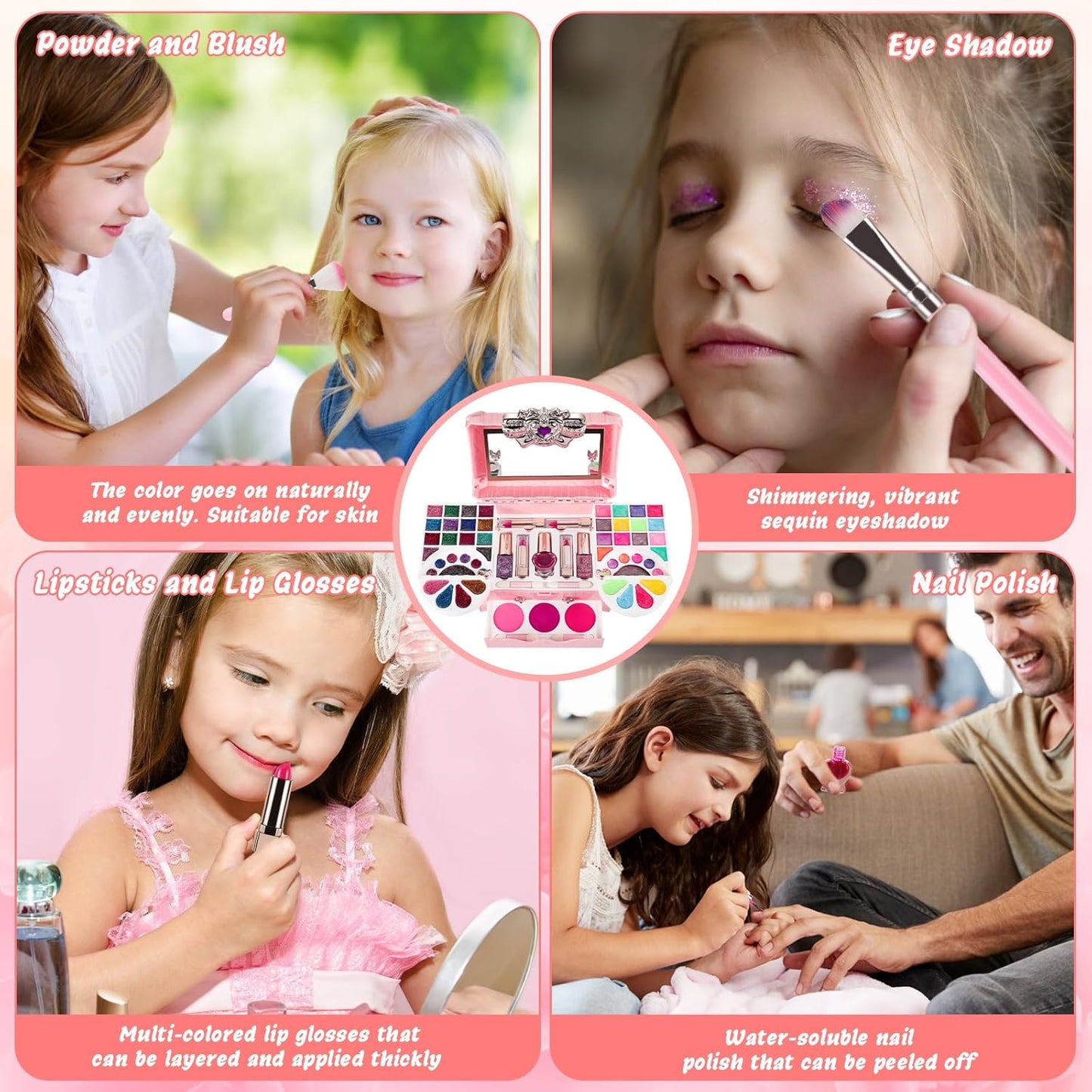 Washable Kids Makeup Kit Pretend Play Toy for Girls P14651