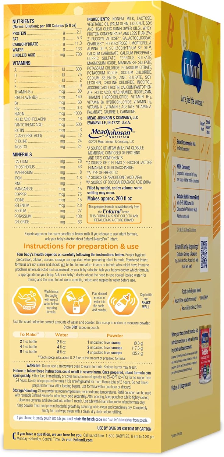 Baby Formula with Prebiotic Immune Blend, DHA, Non-GMO, Refill Box Q507767