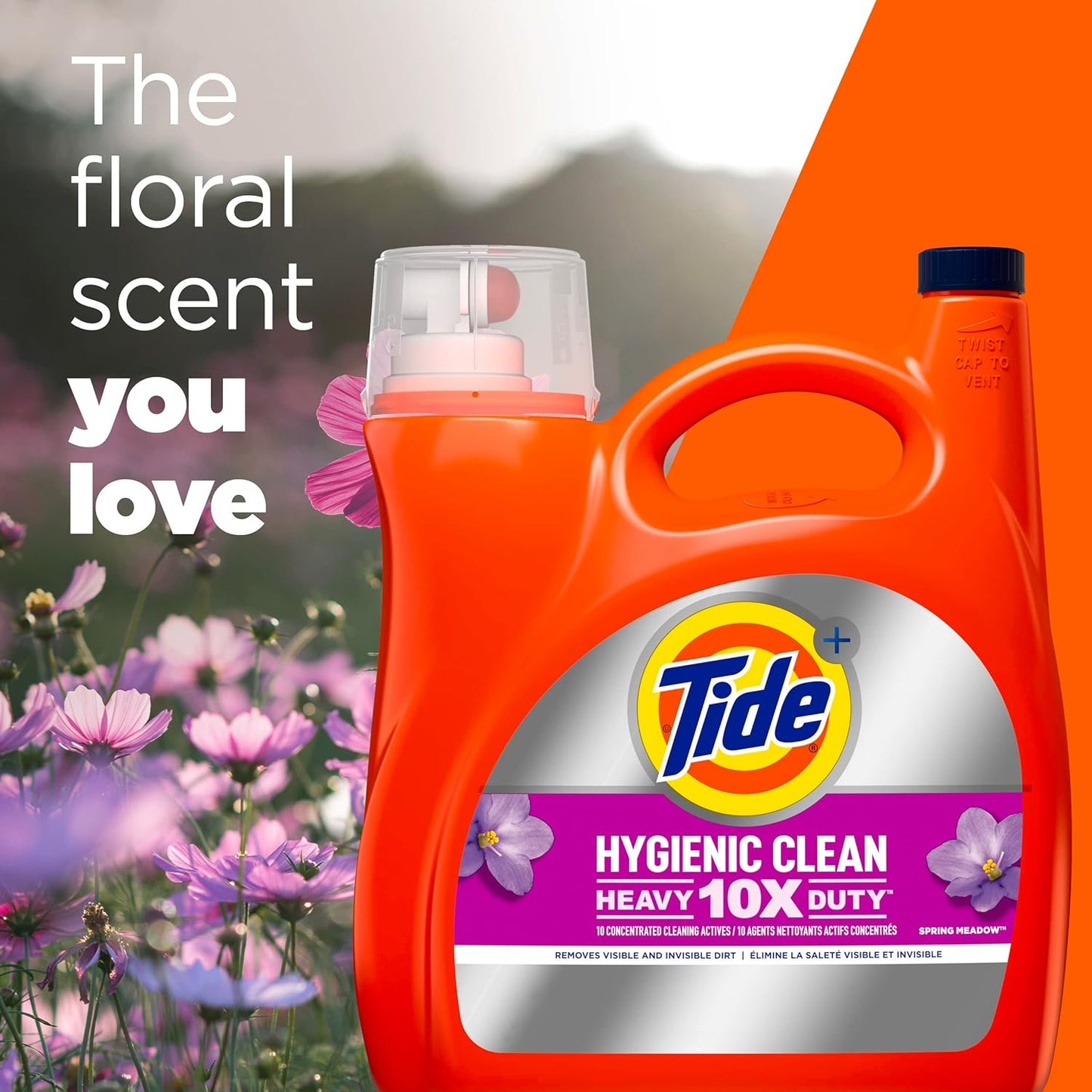 Hygienic Clean Liquid Laundry Detergent, Spring Meadow Scent, 106 Loads K1905