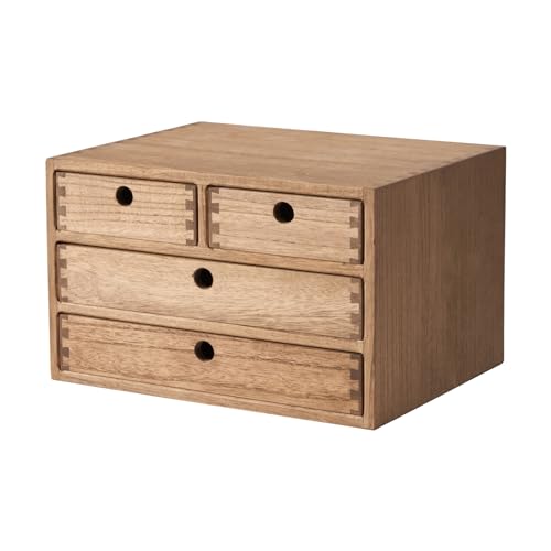 Natural Wooden Desktop Organizer with 3 Drawers D235