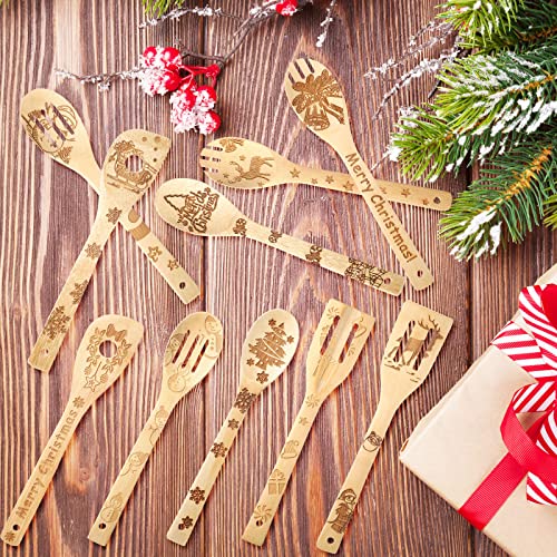 Christmas Wooden Spatula and Spoon Kitchen Utensil Set A1157