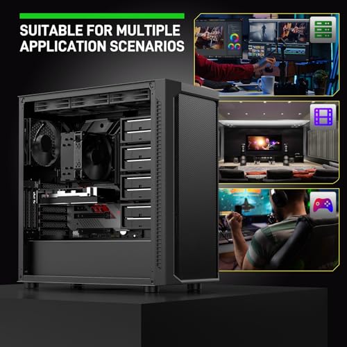 ATX NAS Computer Case Mid Tower with 4x120mm Fans, USB 3.0, 10x3.5'' HDD + 3x2.5'' SSD Q769998