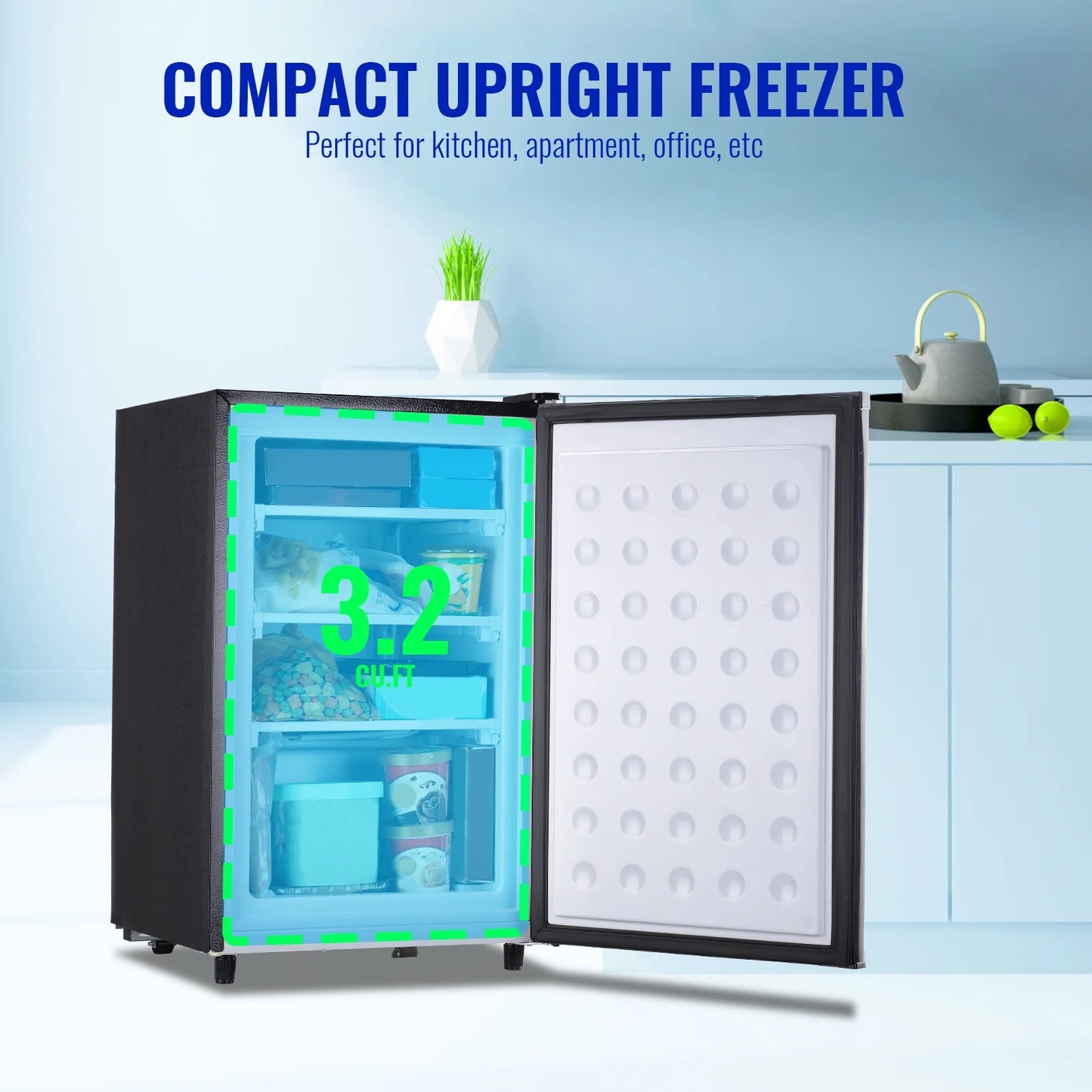 Compact Single Door Freezer with Adjustable Temperature Control I42759