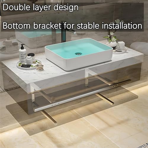 Floating Bathroom Vanity with Sink and LED Mirror, Wall Mounted, 36 Inch X9862