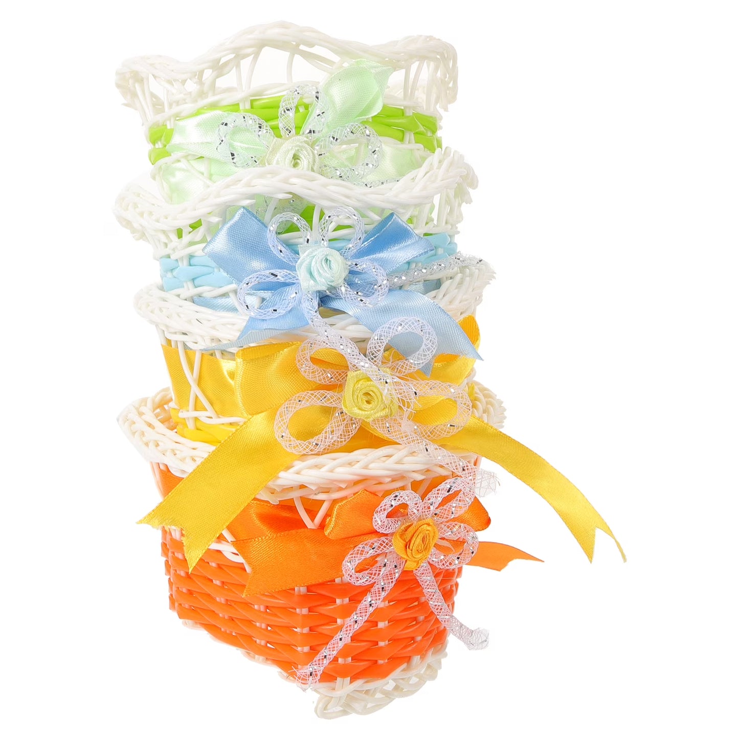 4 Pcs Rattan Flower Basket Living Room Pot Artistic