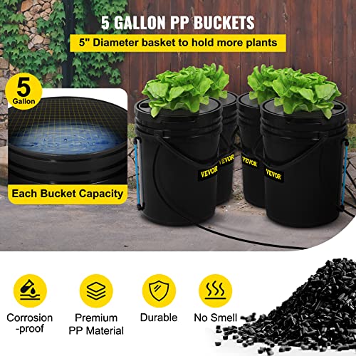 RDWC Hydroponics Grow System with Top Drip, Air Pump and Water Level Device C162