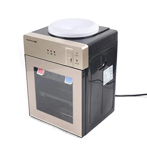 Hot and Cold Tabletop Water Dispenser - 5 Gallon Bottle Water Cooler Dispenser for Home,Dorm Room,Office,Bedside - 110V/60HZ (Champagne Gold)