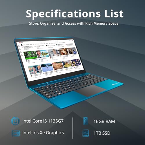 Ultra Slim Laptop, 14.1" FHD IPS Display, Intel Core i5, 16GB RAM, 1TB SSD N897