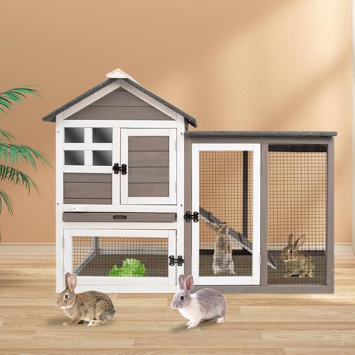 2-Story Rabbit Cage with Pull Out Tray and Wooden Ramp Q103