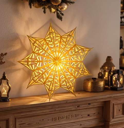 Christmas Paper Snowflake Lanterns with LED Lights for Holiday Party Decor Q23741