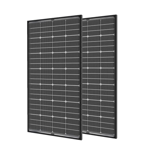 JJN Bifacial 200 Watt Solar Panel 12V 10BB Monocrystalline Solar Panels High Efficiency Solar Module for RV Home Battery Charging Farm Trailer Camper Marine Off Grid System Single Piece