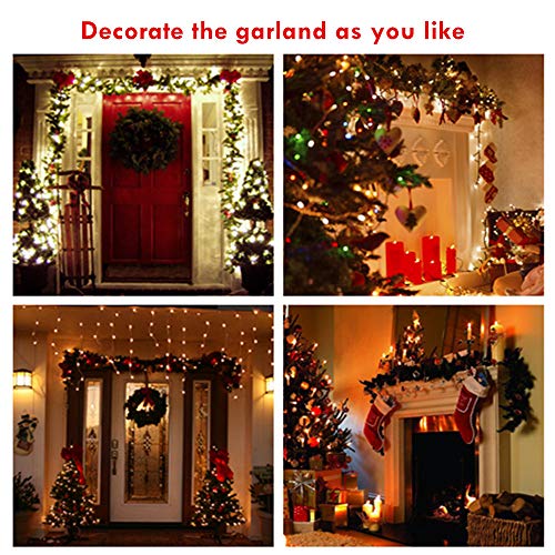 Pre-lit Christmas Garland with Lights for Indoor Outdoor Decor C1969