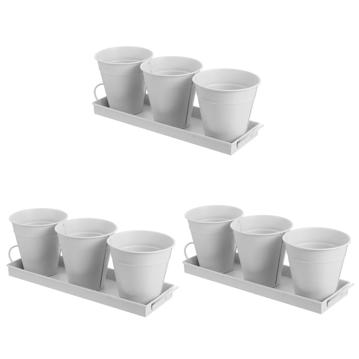 9 pcs Garden Flower Pot with Tray X676458