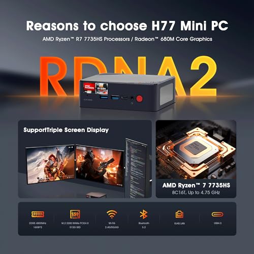 Mini PC N100 16GB DDR4 512GB SSD Triple Display 4K 60Hz P593