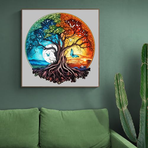 Wooden Jigsaw Puzzle for Adults, Unique Shape Tree Design, 190 Pieces L815