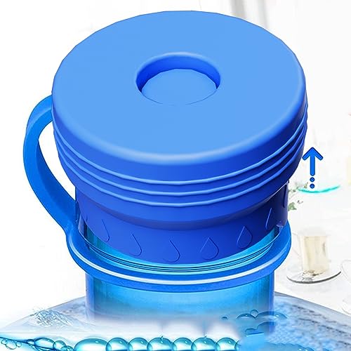 Water Jug Cap 5 Gallon, Silicone Reusable with Hang Loop, 55mm, 2 Pack O817
