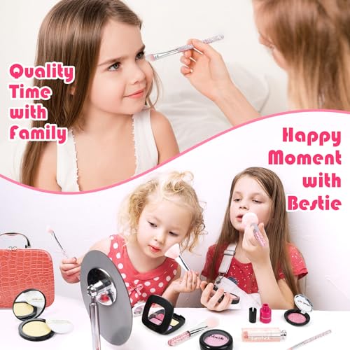 Kids Pretend Play Makeup Set with Cosmetic Bag for Toddler Age 3+ B459880