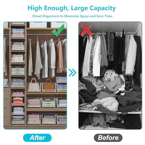 Sliding Closet Organizer with Drawer Storage Shelves, Stackable Bins for Clothes, Black R5998