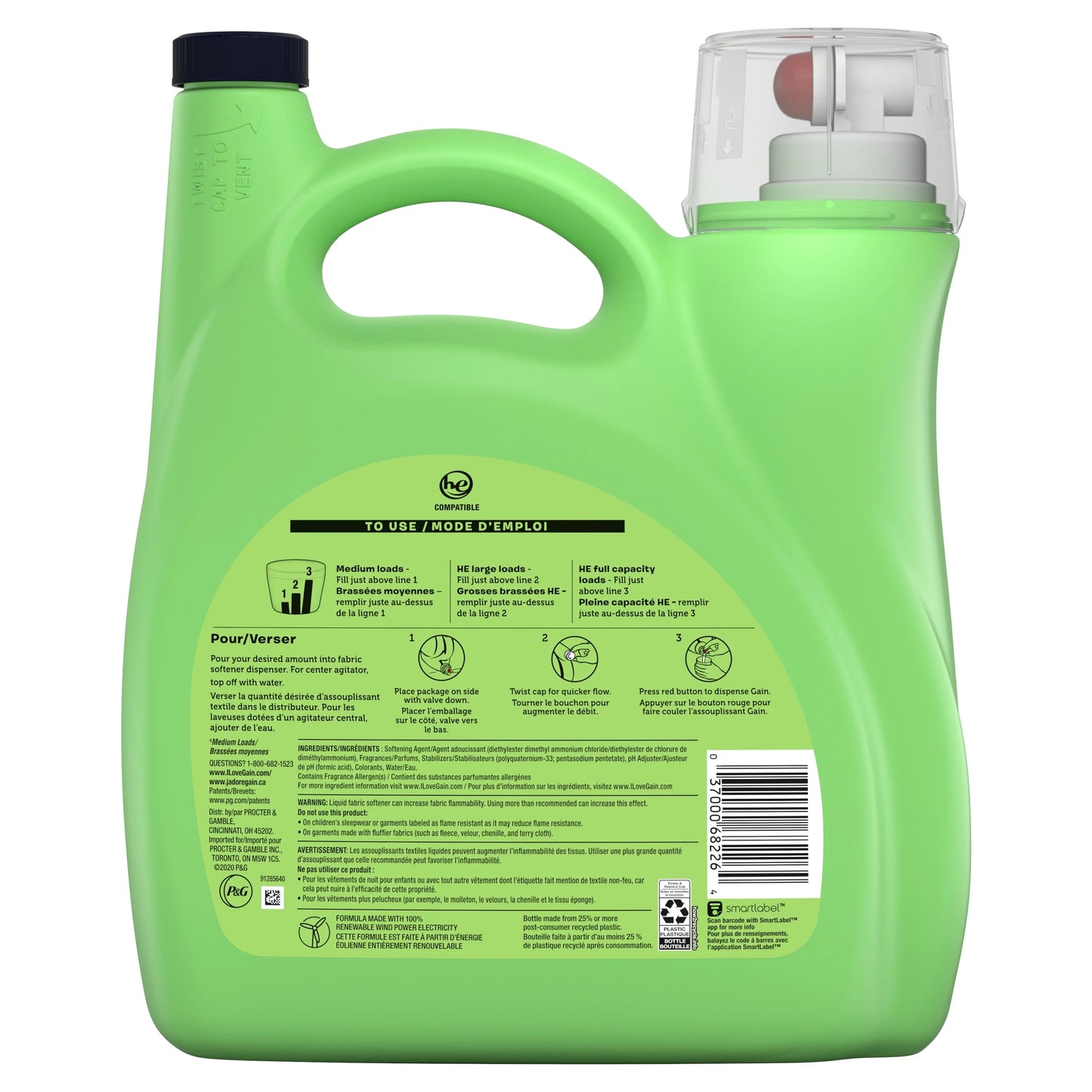 Liquid Fabric Softener, Moonlight Breeze, 150 Fluid Ounce B3448