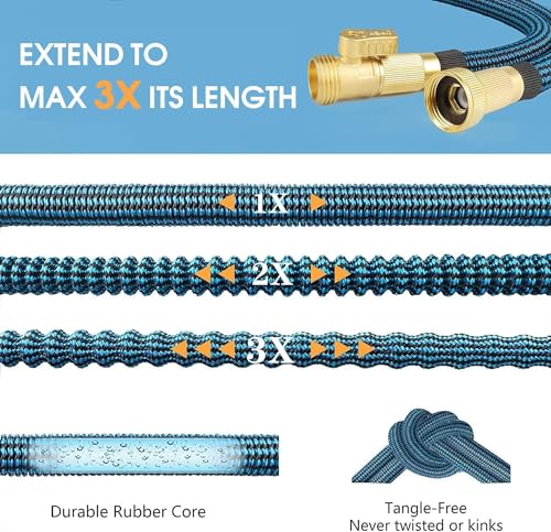 Expandable Garden Hose with Spray Nozzle and Storage Bag W7759