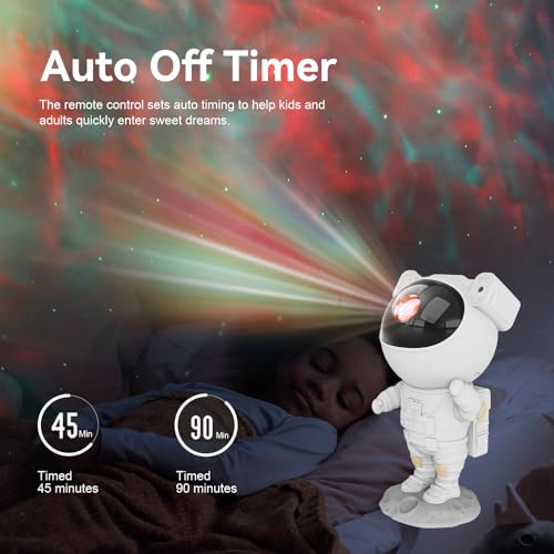 Astronaut Star Projector Night Light with Remote and Timer H43959