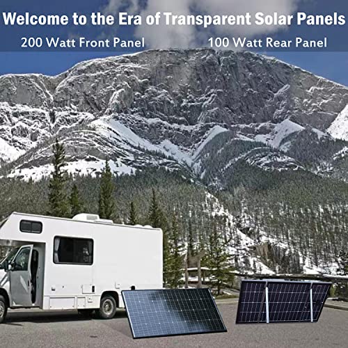 200W Bifacial Monocrystalline Solar Panel 12V for RV Home Off Grid D2767