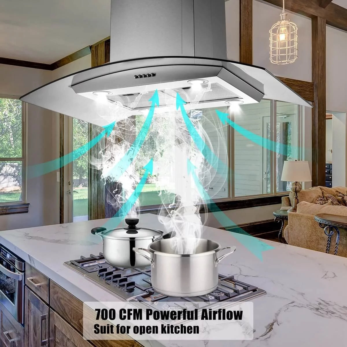 Island Range Hood 36 inch Kitchen Extractor Fan T3205