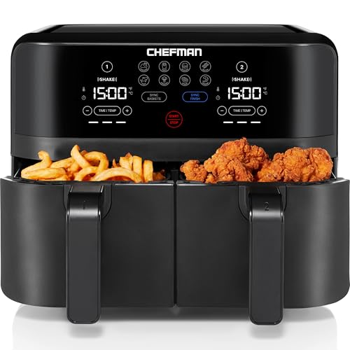 6 Quart Dual Basket Air Fryer with Digital Touchscreen D53063