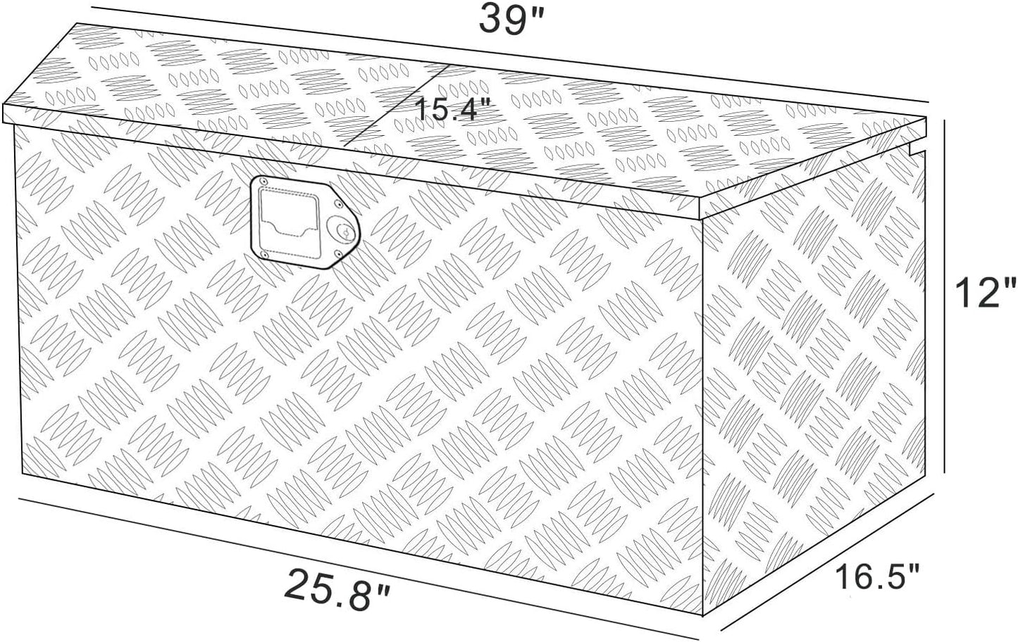 Trailer Tongue Tool Box with Lock and Keys, 39" x 16.5" x 12", Black C723008